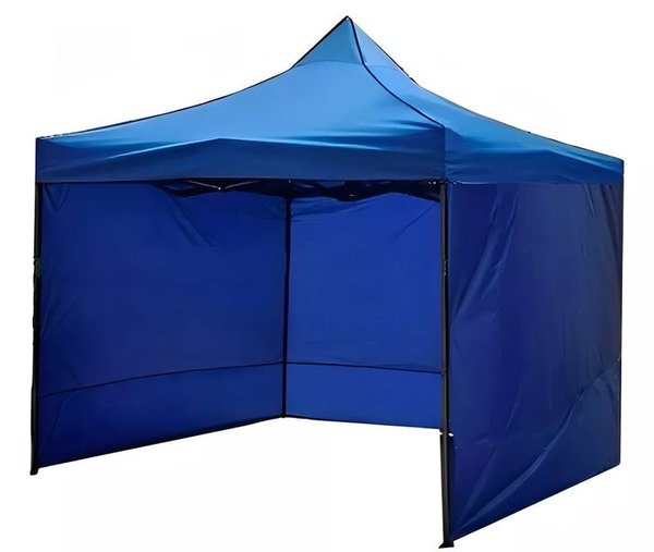 Gazebo Reforzado Azul 3x3 Metros con Lona Impermeable y Paredes