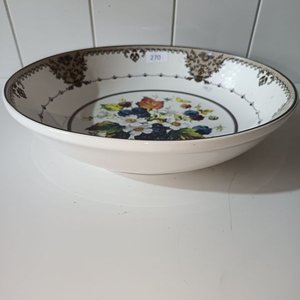 Fuente Grande de Loza Estilo Vintage con Diseño de Frutas y Flores - imagen 2