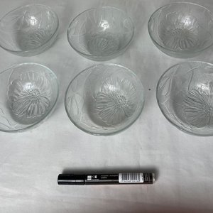 Juego de 6 Cremas de Vidrio Esmerilado con Diseño Floral - imagen 2