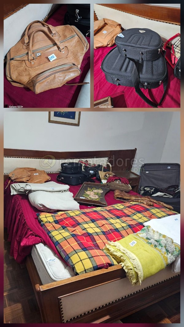 Lote de Bolsos y Accesorios de Viaje de Cuero y Tela
