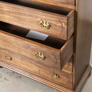 Cajonera Colonial de Madera con 5 Cajones y Detalles en Lustre - imagen 3