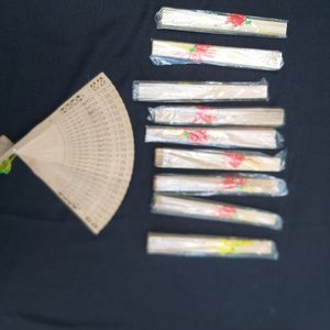10 Abanicos de Madera Nuevos Sin Uso - imagen 4