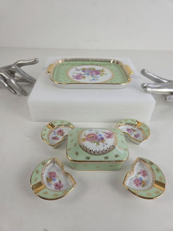 Juego de porcelana francesa Limoges, bandeja y accesorios - imagen 5
