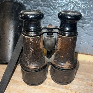 Binoculares Antiguos de Colección con Estuche de Cuero - imagen 2