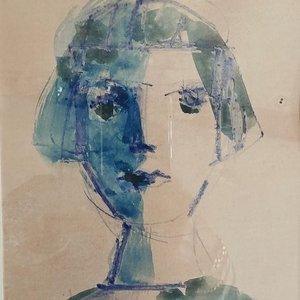 Cuadro Retrato de Mujer por García Reino - 24 x 17 cm - imagen 2