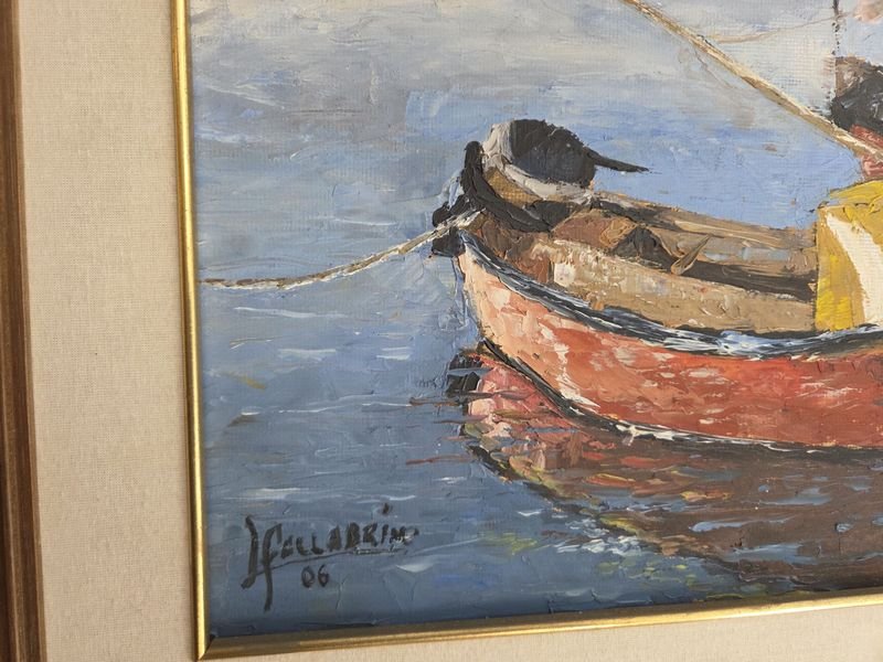 Óleo marina firmado y enmarcado en impecable estado - imagen 4