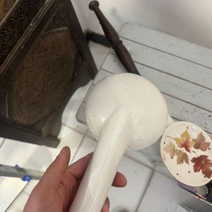 Cucharra y Espumadera de Porcelana con Diseño de Hojas - imagen 4