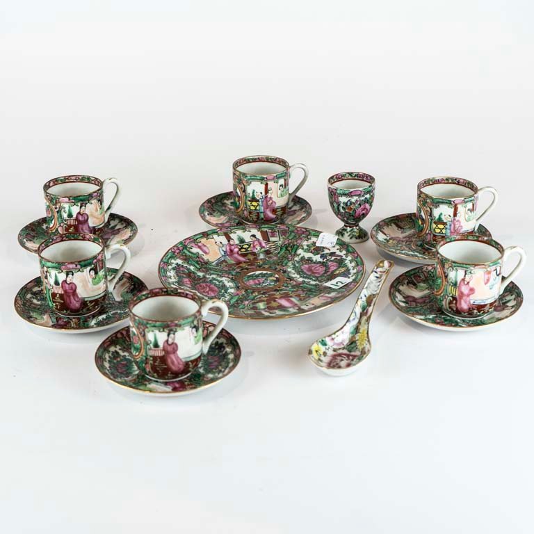 Colección de porcelana cantón - 15 piezas