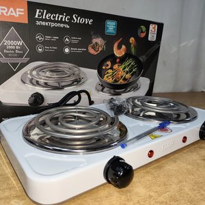 Anafe Eléctrico RAF con 2 Discos Rápidos, Termostatos Independientes, Nuevo en Caja - imagen 2