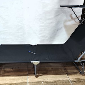 Reposera/Catre Plegable Negra con Sobre Techo - Nueva en Caja - imagen 6