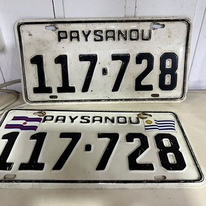 Lote siguiente: Par de Matrículas Antiguas de Paysandú, Uruguay