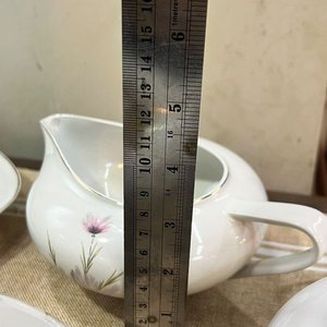 Conjunto de Porcelana Olmos Uruguaya con Flores Rosadas - 5 Piezas - imagen 4