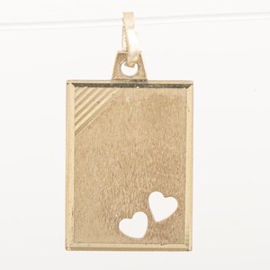 Lote siguiente: Medalla Rectangular de Oro con Corazones Calados