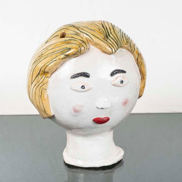 Cabeza de Niña de Cerámica Decorativa - 20x25 cm