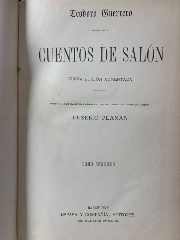 Libro de Cuentos de Salón por Teodoro Guerrero en 2 Tomos Ilustrado - imagen 5