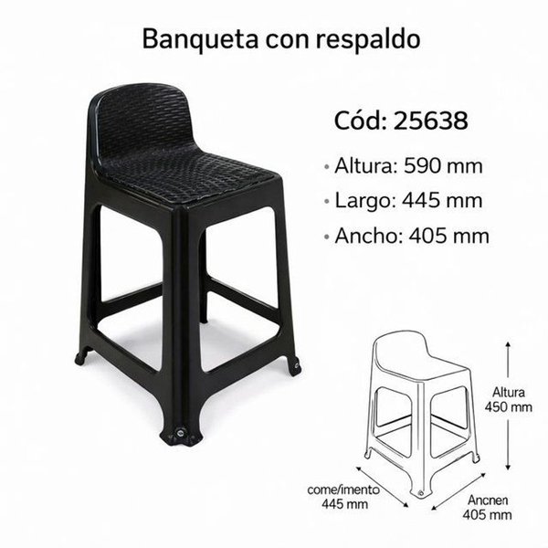 Banqueta con respaldo de madera, estilo clásico, plegable y con respaldo - imagen 3