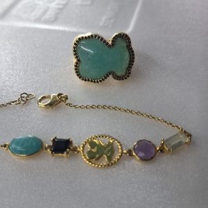 Anillo y Pulsera de Plata Dorada Vermeil con Piedras Semipreciosas - imagen 3