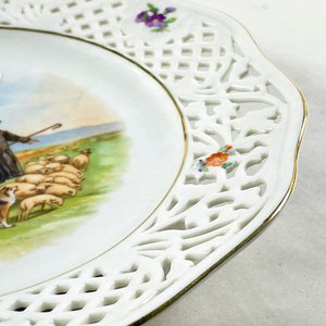 Plato Decorativo de Porcelana Bavaria Schuman Arzberg con Ala Calada - imagen 3