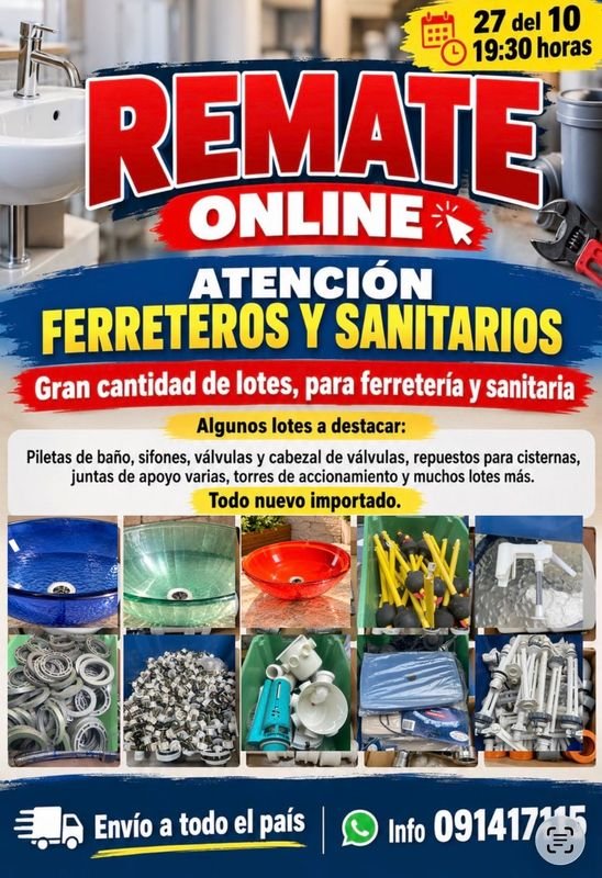 Remate Online: Lotes de Ferretería y Sanitarios