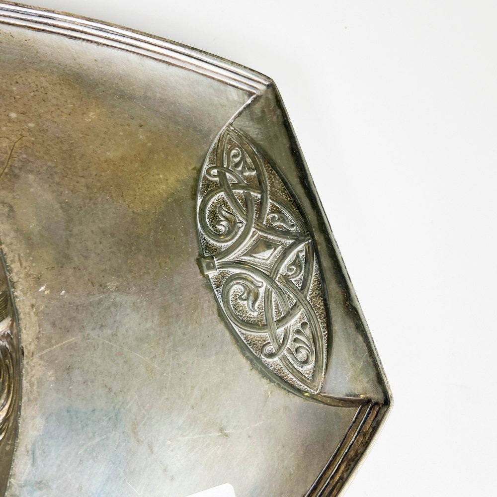Bandeja de metal plateado WMF con diseño Art Deco - imagen 3