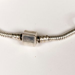 Pulsera de Plata Estilo Serpentina con Cierre Cuadrado - imagen 3