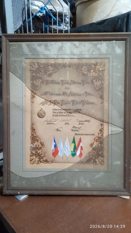Diploma de Reconocimiento Confederación Sudamericana de Boxeo