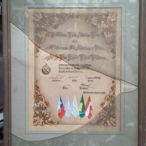 Lote siguiente: diploma de reconocimiento otorgado por la Confederación Sudamericana de Boxeo - 46x55