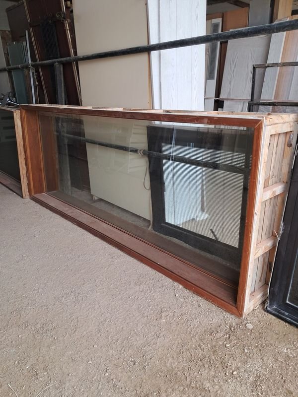 Ventana Fija Pino Brasil y Cedro 291x110x37cm