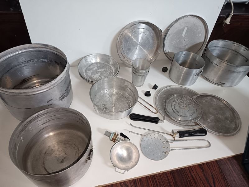 Set de Cocina de Camping Royal de Aluminio Antiguo Completo
