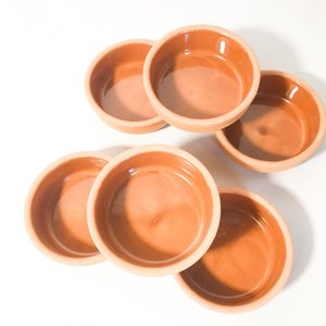 Seis Cazuelas de Barro Redondas - imagen 1