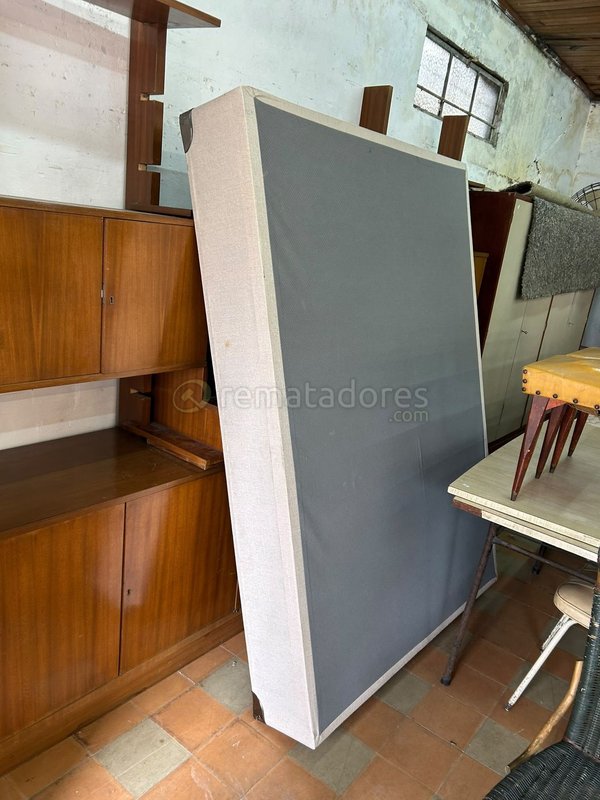 Sommier Box Spring Blanco y Gris