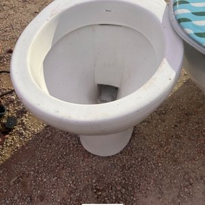 Dos Inodoros Blancos con Tapa Decorada - imagen 3