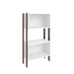Estantería Moderna Blanca y Madera 2 Niveles - imagen 2