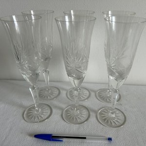 Juego de 6 Copas de Cristal Tallado para Champagne - imagen 3