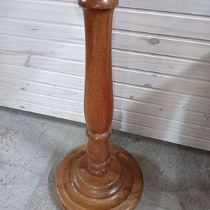 Maniquí Antiguo de Tela Beige con Base de Madera - imagen 2
