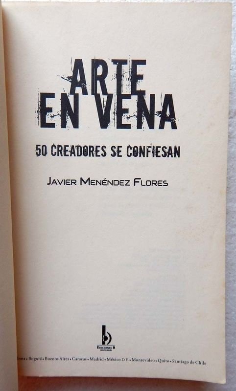 Libro de Arte En Vena, primera edición, autor Javier Menéndez Flores - imagen 2