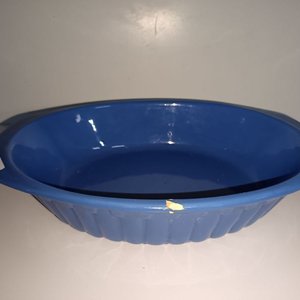 Fuente Ovalada Azul con Dos Tazas y Bandeja Decorada - imagen 6