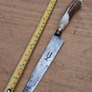 Cuchillo Antiguo Franz Wenk Solingen Hoja 17 cm Mango de Astas - imagen 4
