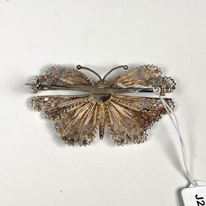 Prendedor Mariposa Filigrana Plata Vermeil - imagen 5
