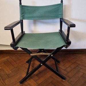 Silla Plegable Tipo Director Clásica Madera Negra Lona Verde - imagen 2