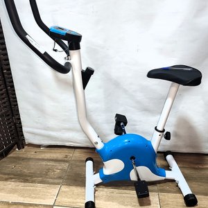 Bicicleta Fija con Computadora Integrada - Blanca y Celeste - imagen 1