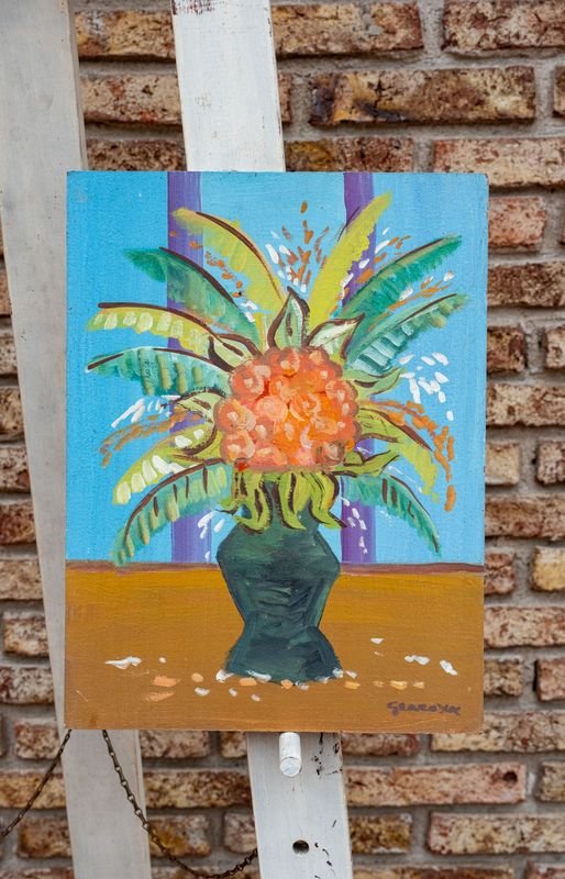 Flores en Acrílico por Mario Giacoya - 30x40 cm