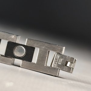 Pulsera Masculina Eslabones Combinados Acero Inoxidable 22cm - imagen 4