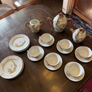 Juego de Té de Porcelana con Dragón: 2 Teteras, Azucarera, 6 Tazas y 6 Platos - imagen 41