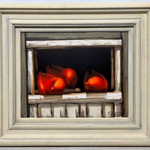 Oleo "Pajaritos" de Daniel Amaral Oyarbide - 40 x 50 cm - imagen 2