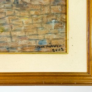 Cuadro al óleo sobre fibra: Catedral, firmado por Nilda Poppolo - imagen 3