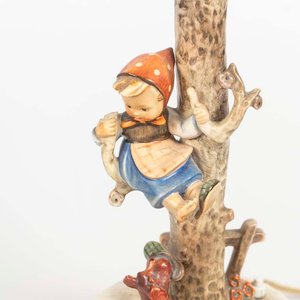 Lámpara Goebel con Base de Bronce y Figura Infantil - imagen 2
