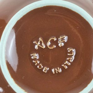 Seis Tazas de Té de Porcelana Inglesa Marrón con Platillos - imagen 4