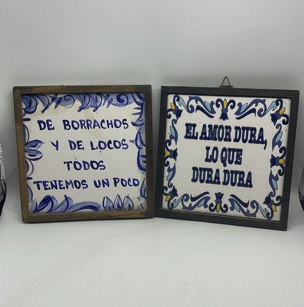 Azulejos con frases para barbacoa