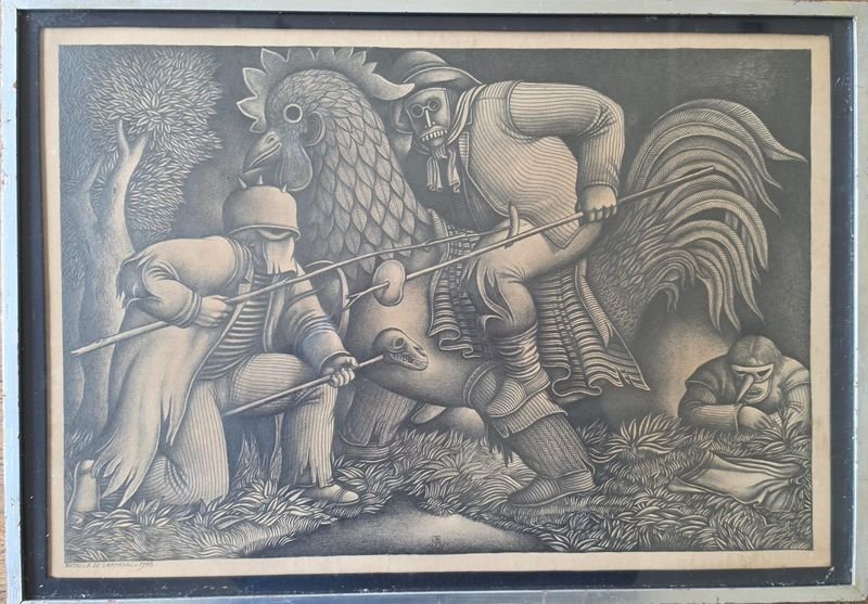 Cuadro "El Gallo" de Nelson Romero, 43 x 30 cm